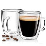 Espresso Cups Set of 2  5 5 Ounces Double Wall