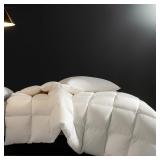 Feather Down Comforter Twin Size  Solid White All