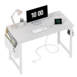 Lufeiya 39 inch White Computer Desk with Power