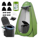 Camping Toilet with Pop Up Privacy Tent and
