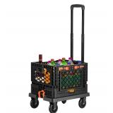 Navaris Folding Sack Truck with Transport Basket