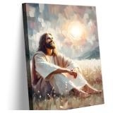 Jesus Canvas Wall Art Christian Boho Jesus Sun