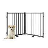 Full Metal Freestanding Dog Gate with Door  24