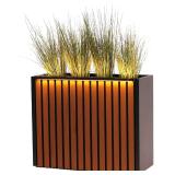 GSK LED Metal Planter Boxes WPC Wood Like