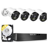 Home Security Camera System  3K 5MP Wired 4 Cam