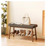 Bamworld Shoe Rack Bench for Entryway 2 Tier