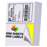Half Sheet Labels 4000 Labels 1000 per Pack 4