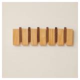 Walnut Wood Coat Rack with 6 Hooks   Wall Mounted