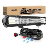 Nilight LED Light Bar 20Inch 288W Flood Spot