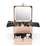 Qislee Makeup Box with Drawer and A Detachable