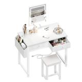 Lufeiya Small Makeup Vanity Desk with Fabric