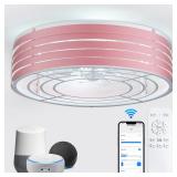20   Flush Mount Smart Ceiling Fan with Dimmable