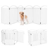 Malier Metal Freestanding Dog Gates with Door  32