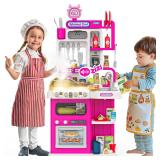 96PCS Kids Play Kitchen with Sound   Light