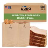 Duro 2  Brown Paper Lunch Bags 500 Count  Bulk
