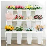 Flower Display Stand with White 12 Buckets  3