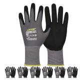 Work Gloves MicroFoam Nitrile Coated 6 Pairs