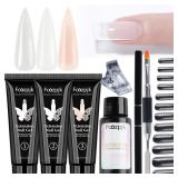Poly Extension Gel Nail Kit  Clear White Pink
