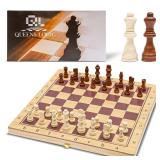 15  Wooden Chess Set with Weighted Chess Pieces
