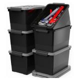 WYT 17 Quart Stackable Plastic Storage Bins with