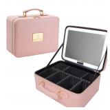 Makeup Bag with LED Mirror  Portable Makeup
