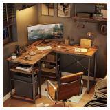 Bestier L Shaped Computer Desk  Reversible Corner