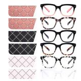 6 Pack Fashion Reading Glasses for Women Men Blue