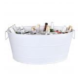 BREKX White Galvanized Beverage Tub for Parties
