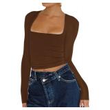 Dressmine Womens Long Sleeve Double Lined Tops