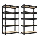 REIBII Set of 2 Storage Shelves 5 Tier Garage
