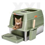 Stainless Steel XXL Metal Front Entry Top Cat