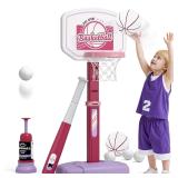 2 in 1 Kids Basketball Hoop and T Ball Set