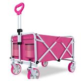 Pink Collapsible Wagon Cart Foldable   Heavy Duty