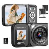 Digital Camera  4K 64MP Dual Screens Camera  18X