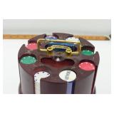 Mahogany Color Poker Chip Lazy Susan
