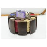 Brown Oak Poker Chip Lazy Susan