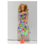 1977 Barbie w Earrings in Bright Floral Dress
