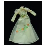 Yellow Sheer Barbie Wards Dress w Floral Pattern