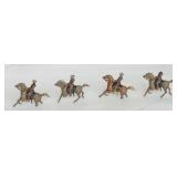 4 Lead Calvary Men (Horses missing a leg)