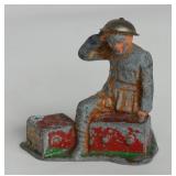 Crouching Soldier on Red Boxes