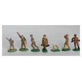 6 1/2 Plastic Soldiers on Green Oval Bases
