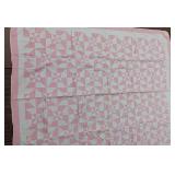 Pink & White Pattern Shape Quilt