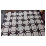 Off White & Maroon Wedding Pattern Quilt