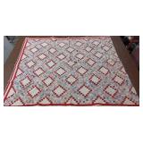 Red & White Quilt Dated 1933