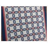 Red, White & Blue Wedding Ring Pattern Quilt