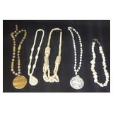5 pc Bag Of Bone & Mother Of Pearl Jewelry
