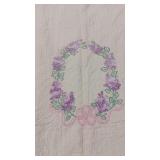 Yellow Flower Stitched Quilt Lavendere Back
