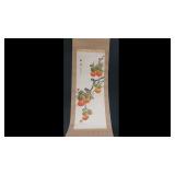 Bird & Orange Watercolor Wall Scroll