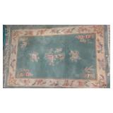 Aqua & White Floor Rug