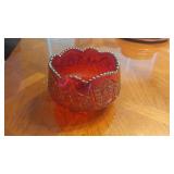 Ruby Carnival Glass Bowl